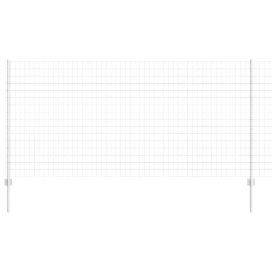 vidaXL Ευρωπαϊκός φράχτης με 10 μεταλλικές βάσεις Ασημί 1,2x10 μ Ατσάλι