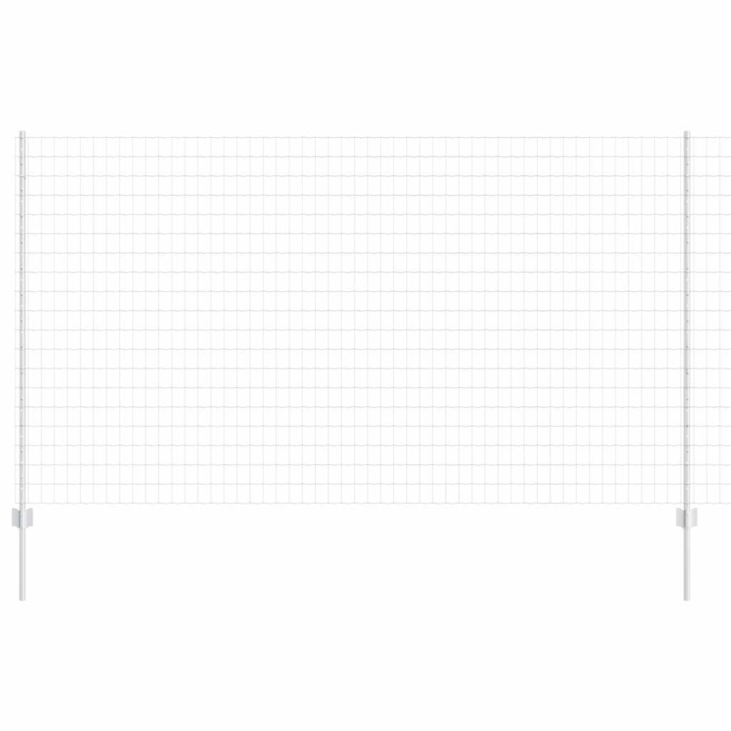 vidaXL Ευρωπαϊκή περίφραξη με 10 μπαστούνια Ασημί 1,4x10 μ Ατσάλι