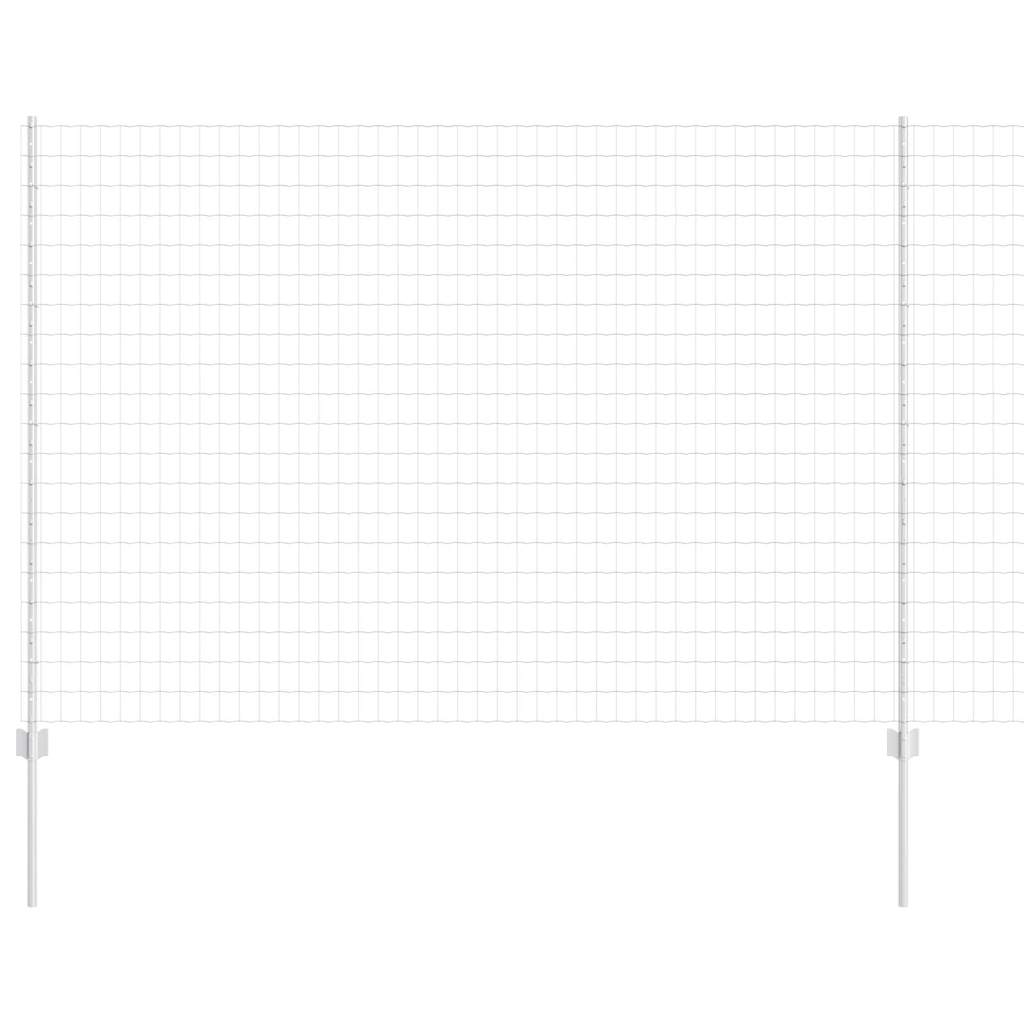 vidaXL Ευρωπαϊκό Φράχτη με 10 Γαλβανισμένα Πόστα Ασημί 1,5x10 μ Ατσάλι