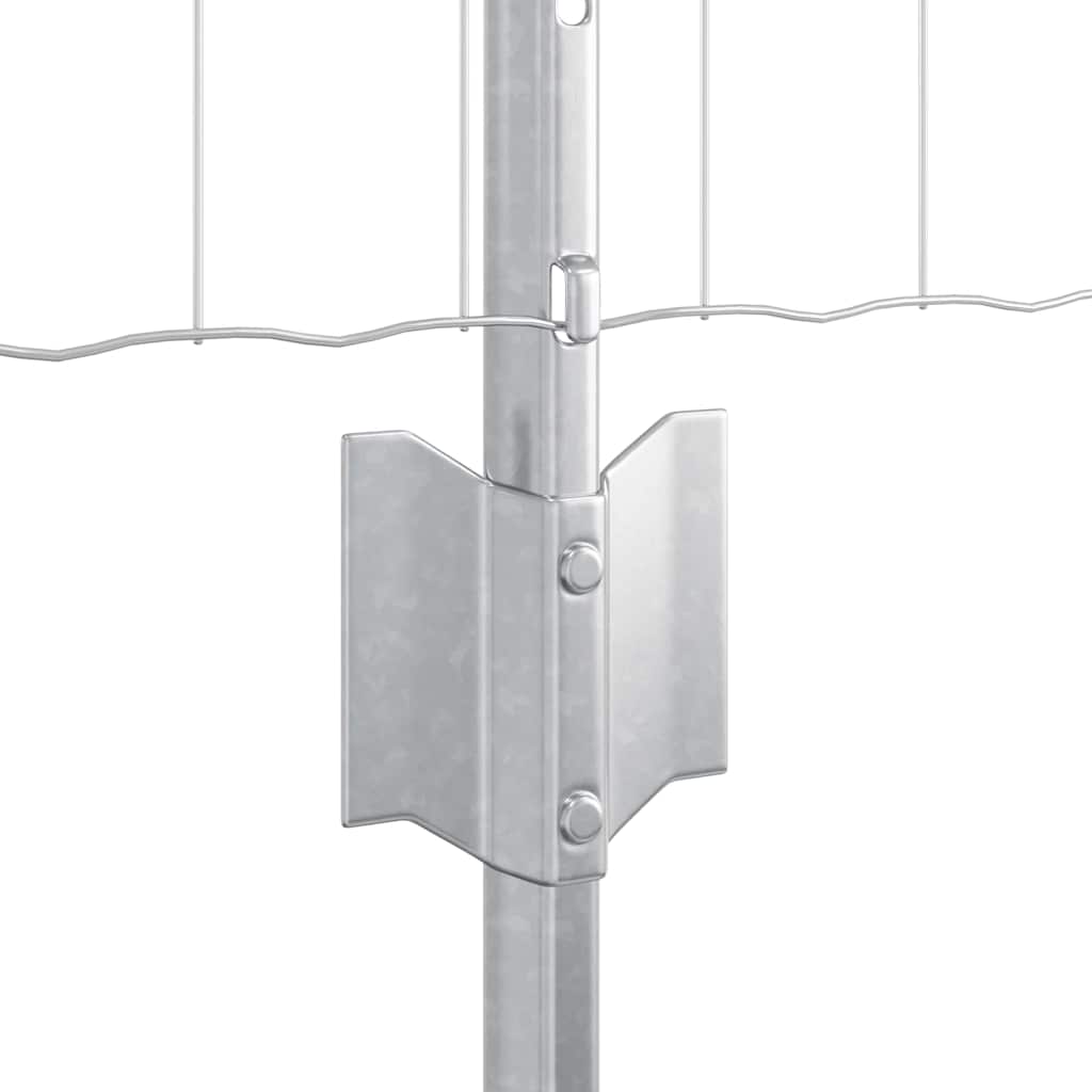 vidaXL Euro Fence με 5 Υποστηρίγματα Ασήμι 0,6x10 μ Ατσάλι