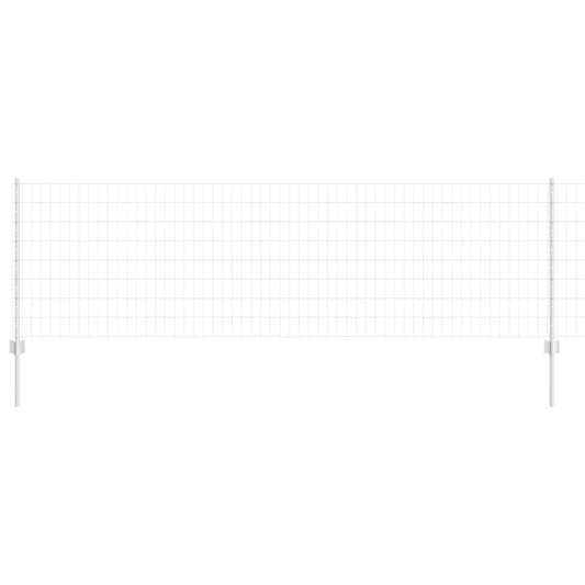 vidaXL Ευρωπαϊκός Φράκτης με 5 Στήλες Ασημί 0,8x10 μ Ατσάλι