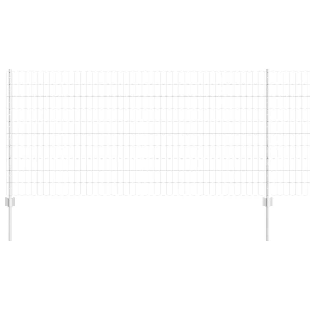 vidaXL Ευρωπαϊκό Φράχτη με 10 Στήλες Ασημί 1x10 μ Ατσάλι