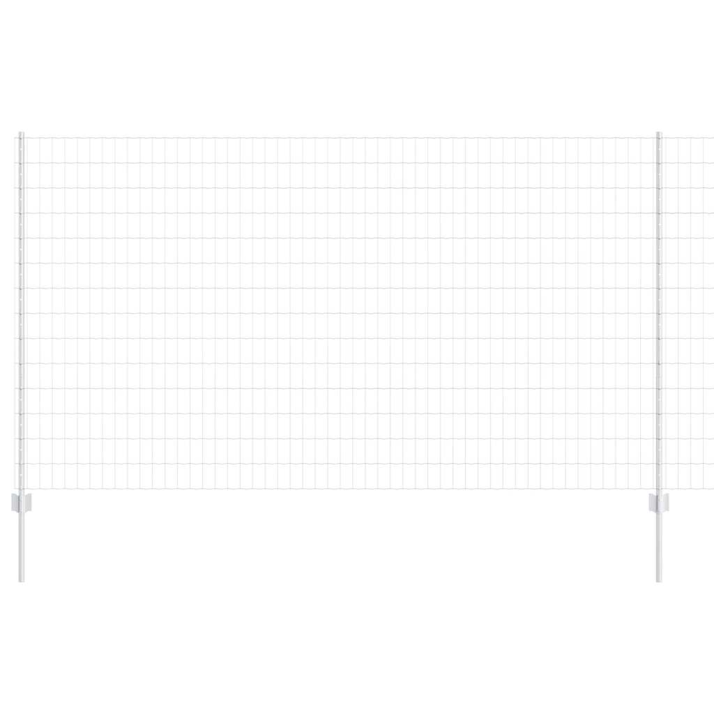 vidaXL Ευρωπαϊκό Φράχτη με 10 Πόλους Ασημί 1,4x10 μ Χάλυβας