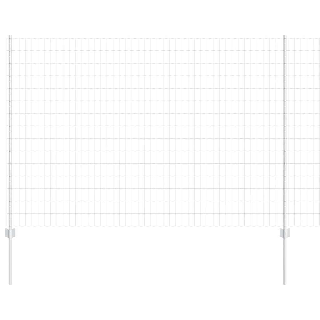 vidaXL Ευρωπαϊκό Φράχτη με 10 Ψηλούς Στήλους Ασημί 1,6x10 μ Ατσάλι