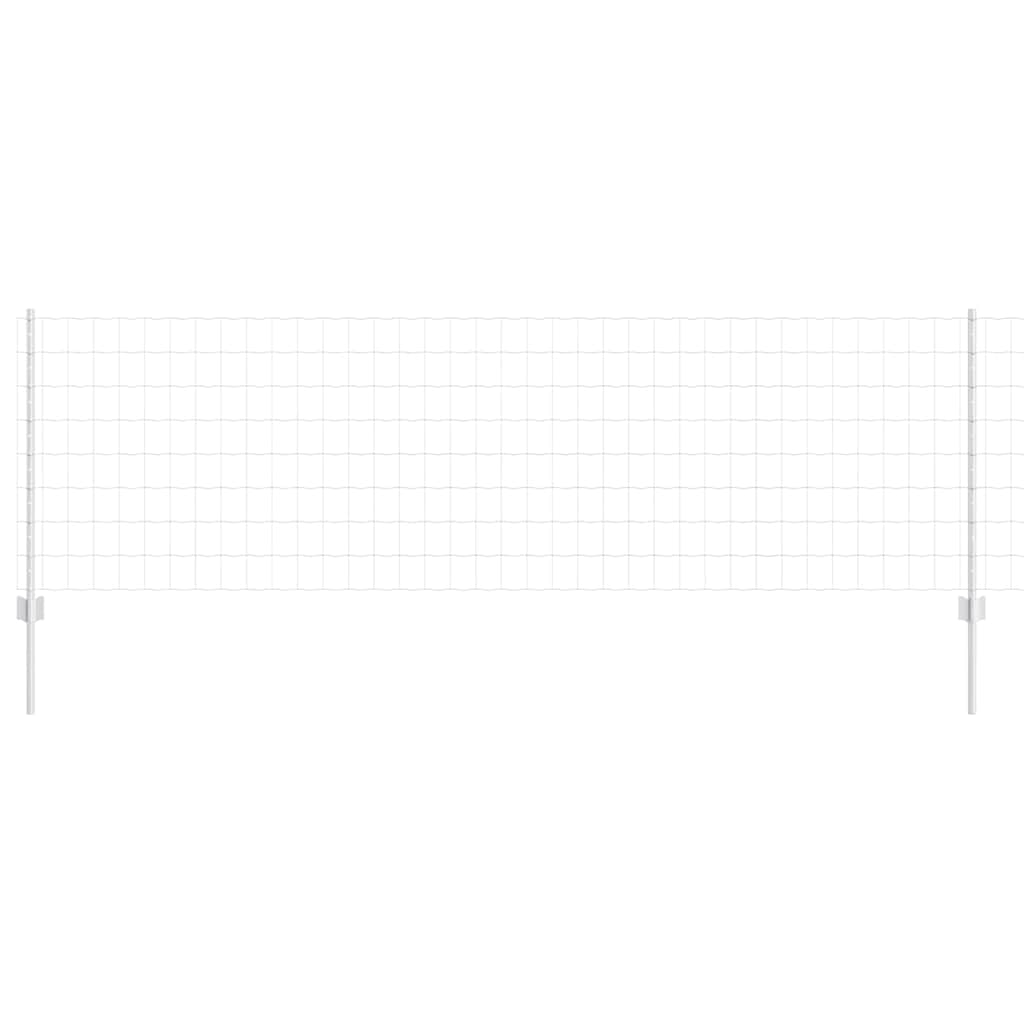 vidaXL Ευρωπαϊκό Φράχτη με 5 Στηρίγματα Ασημί 0,8x10 μ Χάλυβας