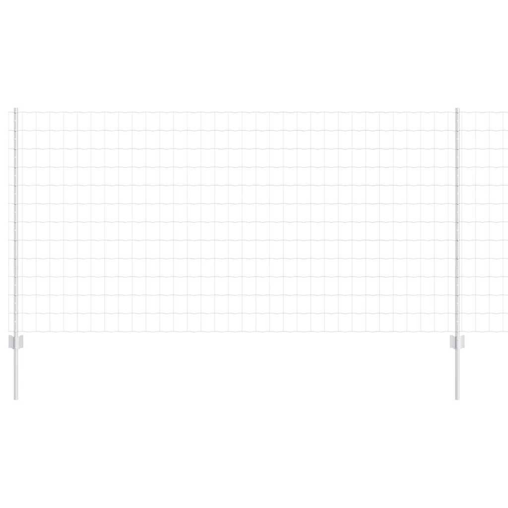 vidaXL Ευρωπαϊκό Φράκτη με 10 Στήλες Ασημί 1,2x10 μ Ατσάλι