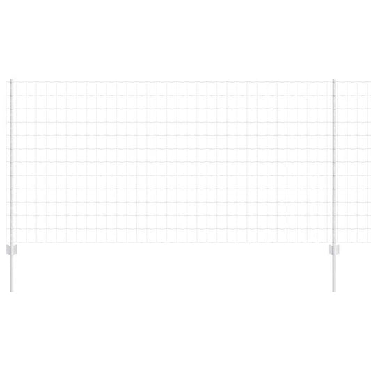 vidaXL Ευρωπαϊκό Φράκτη με 10 Στήλες Ασημί 1,2x10 μ Ατσάλι