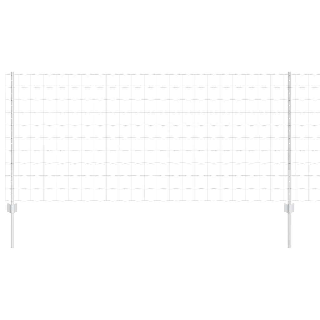 vidaXL Φράκτης Euro με 10 U Πόλους Ασημί 1x10 μ Ατσάλι