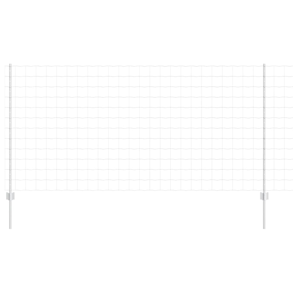 vidaXL Ευρωπαϊκό Φράχτη με 10 Στήλες Ασημί 1,2x10 μ Μέταλλο