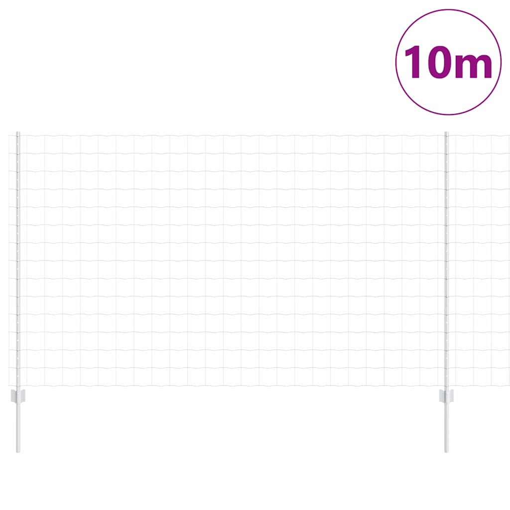 vidaXL Ευρωπαικό Φράχτη με 10 Πόδες Ασημί 1,4x10 μ Ατσάλι
