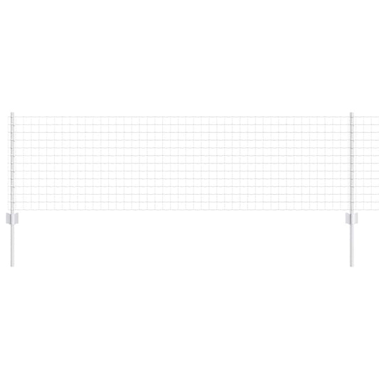 vidaXL Ευρωπαϊκός φράκτης με 11 στηρίγματα Ασημί 0,6x25 μ Ατσάλι