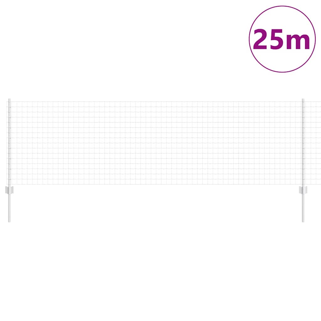 vidaXL Ευρωπαϊκό Φράκτη με 11 Στυλους Ασημί 0,8x25 μ Ατσάλι