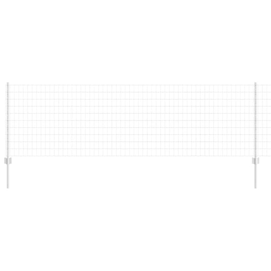 vidaXL Ευρωπαϊκό Φράχτη με 11 Στήλες Ασημί 0,8x25 μ Ατσάλι
