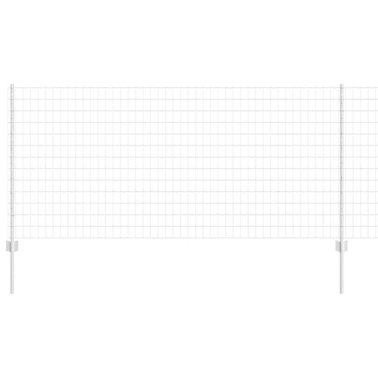 vidaXL Ευρωπαϊκός Φράκτης με 22 Στυλίσκους Ασημί 1x25 μ Ατσάλι