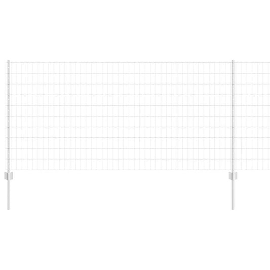 vidaXL Ευρωπαϊκός φράκτης με 22 μεταλλικές κολώνες Ασημί 1x25 μ Ατσάλι