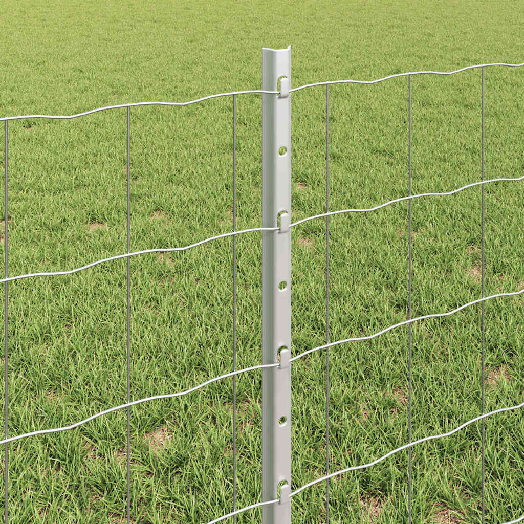 vidaXL Ευρωπαϊκό φράχτη με 11 αναρτήσεις Ασημί 0,6x25 μ Ατσάλι