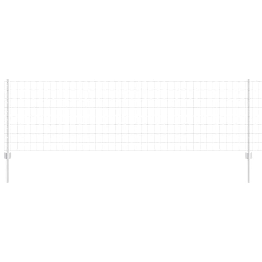 vidaXL Ευρωπαϊκή Φράχτης με 11 Στήλες Ασημί 0,8x25 μ Ατσάλι