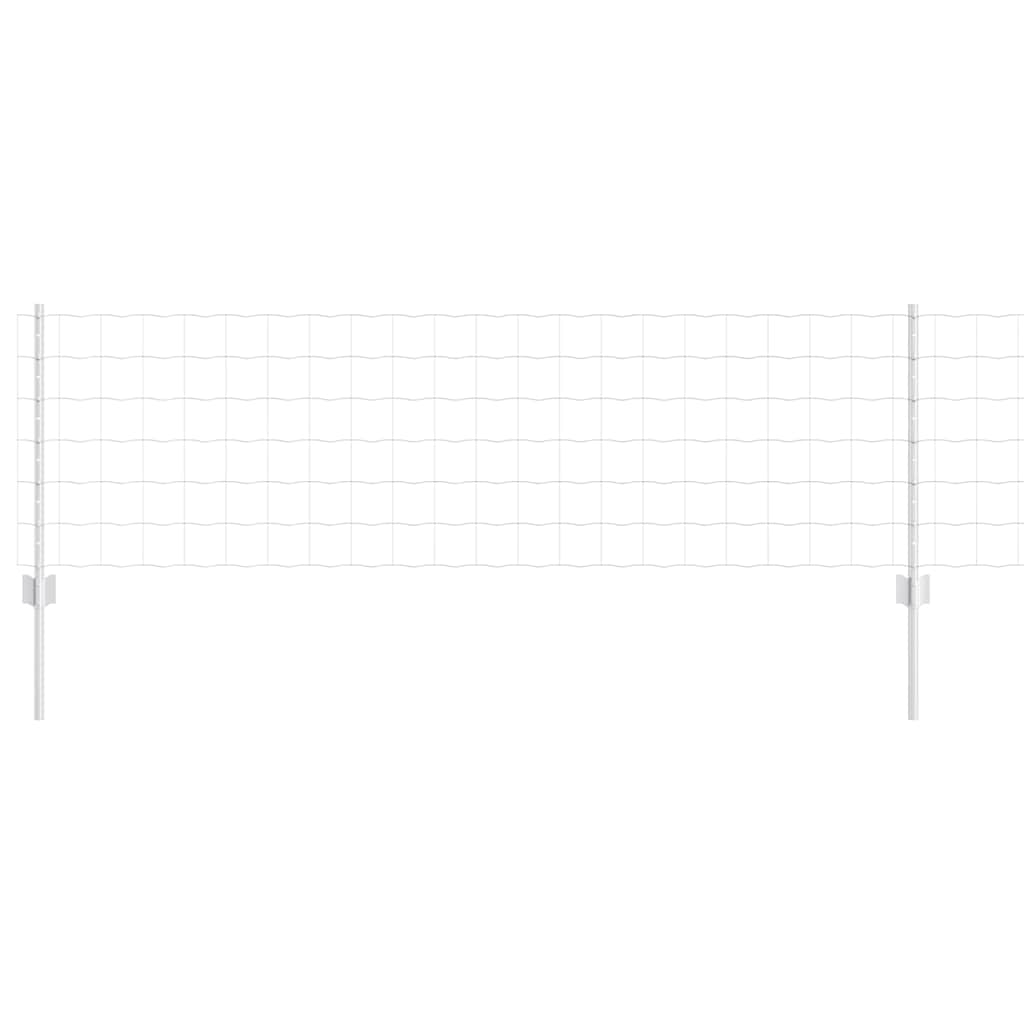 vidaXL Ευρωπαϊκή Φράχτη με 11 Στυλάκια Ασημί 0,6x25 μ Μετάλλου