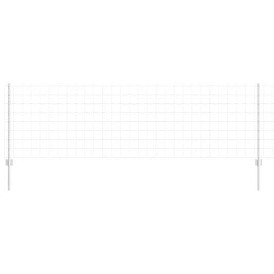 vidaXL Ευρωπαϊκό Φράχτη με 11 Στηρίγματα Ασημί 0,8x25 μ Ατσάλι