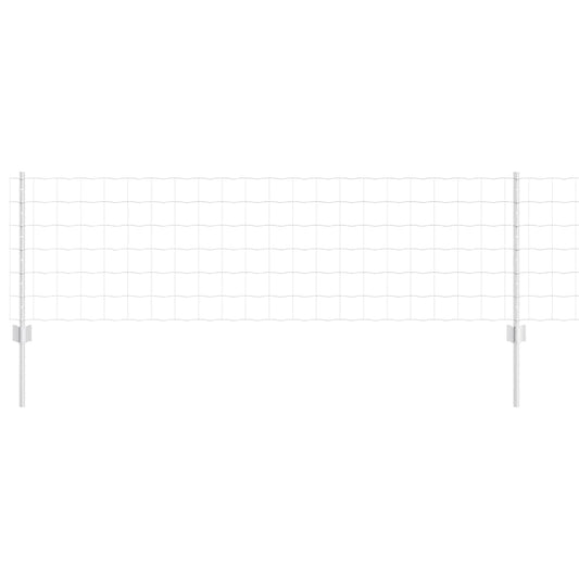 vidaXL Ευρωπαϊκό Φράχτη με 11 Υποστηρίξεις Ασημί 0.6x50 μ Ατσάλι