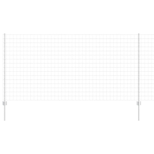 vidaXL Ευρωπαϊκή Φράχτης με 10 Στυλίσες Ασημί 1,2x10 μ Ατσάλι