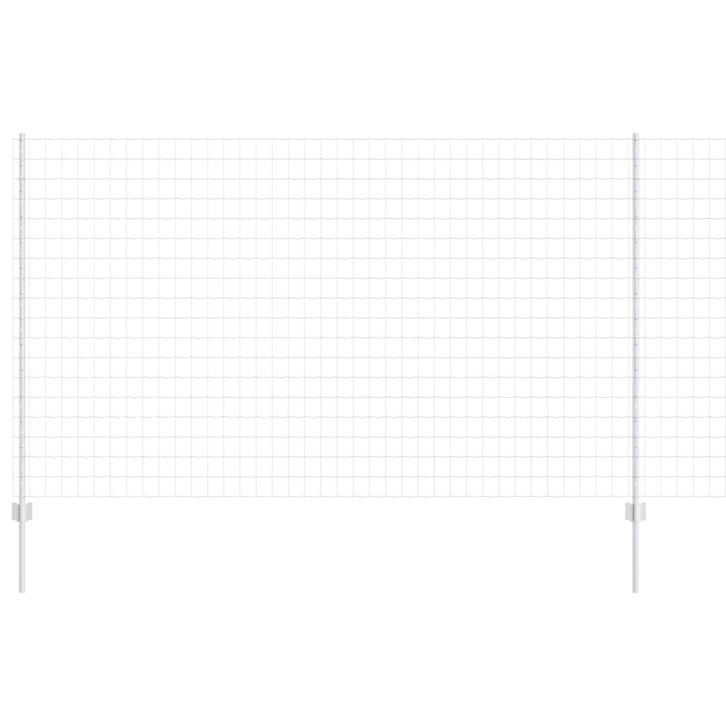 vidaXL Ευρωπαϊκό Φράχτη με 10 Στήλες Ασημί 1,4x10 μ Ατσάλι
