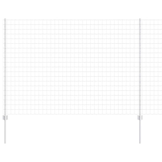 vidaXL Ευρωπαϊκό Φράχτη με 10 Στηρίγματα Ασημί 1,5x10 μ Ατσάλι
