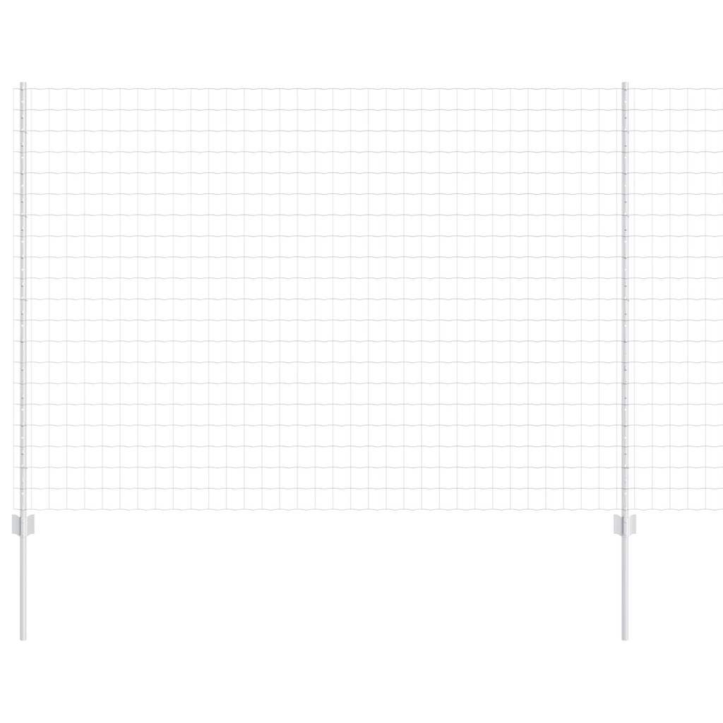 vidaXL Ευρωπαϊκός Φράκτης με 10 Στυλό Ασημί 1,6x10 μ Μεταλλικό