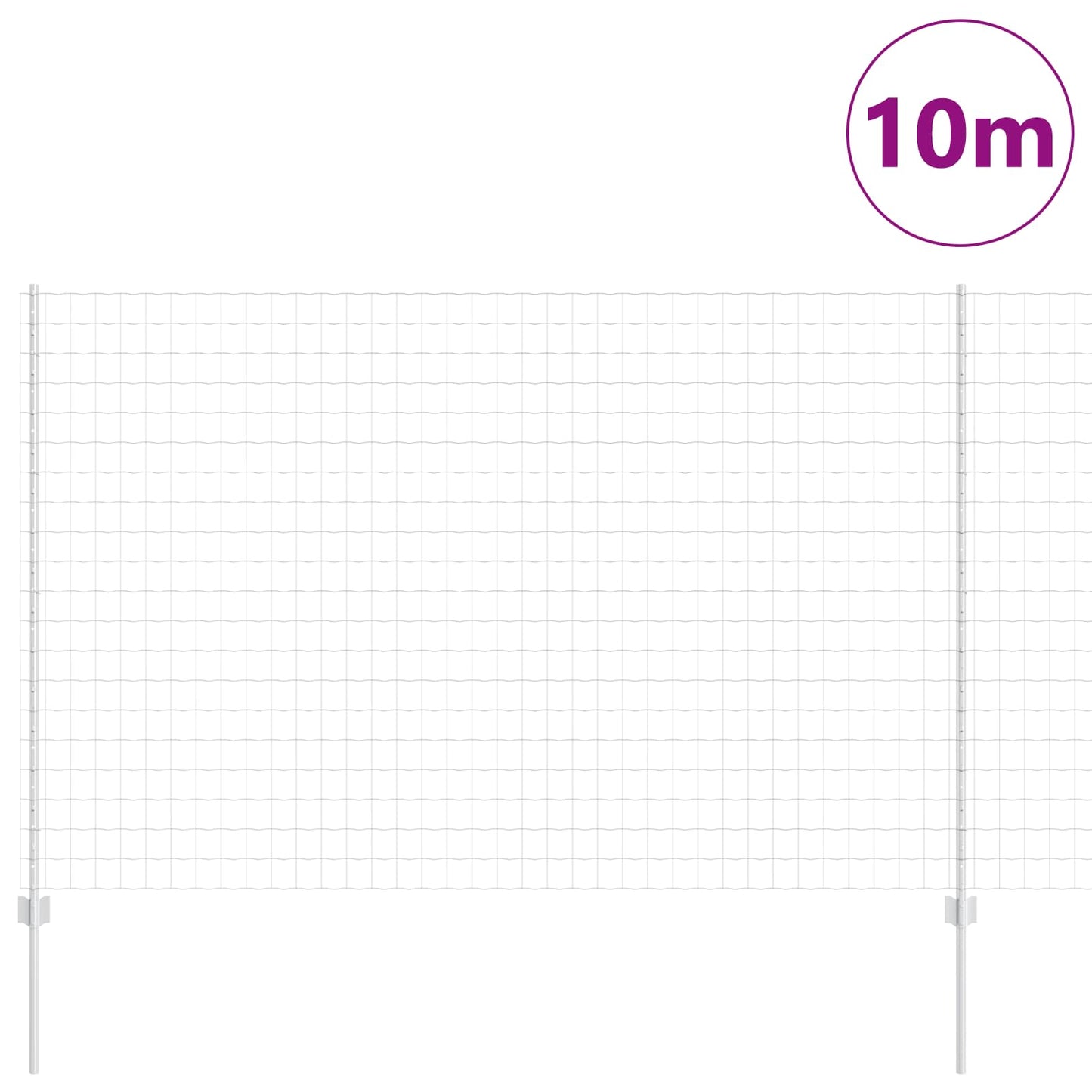 vidaXL Περίφραξη Euro με Στήλη 10 x 1,6 m Γαλβανισμένος Χάλυβας Ασημί
