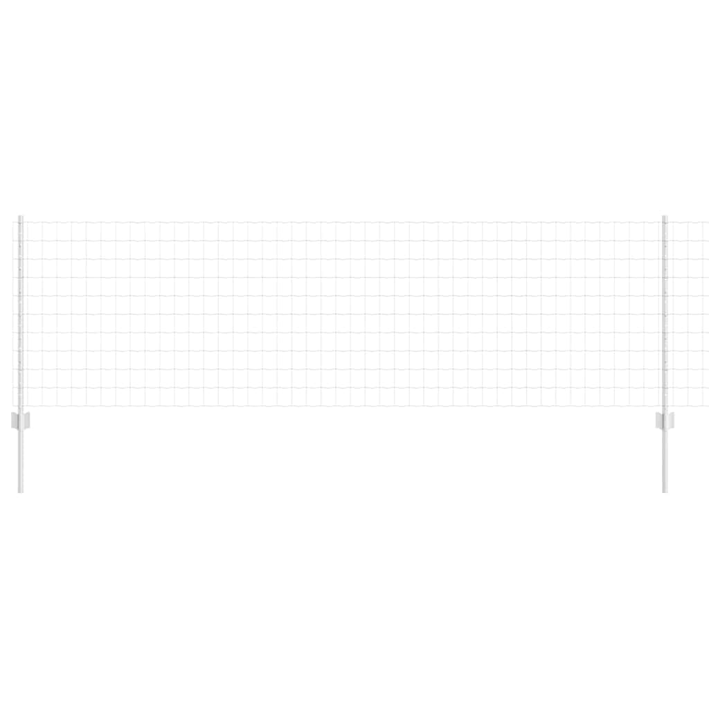 vidaXL Ευρωπαϊκός φράκτης με 11 Στελέχη Ασημί 0,8x25 μ Μέταλλο