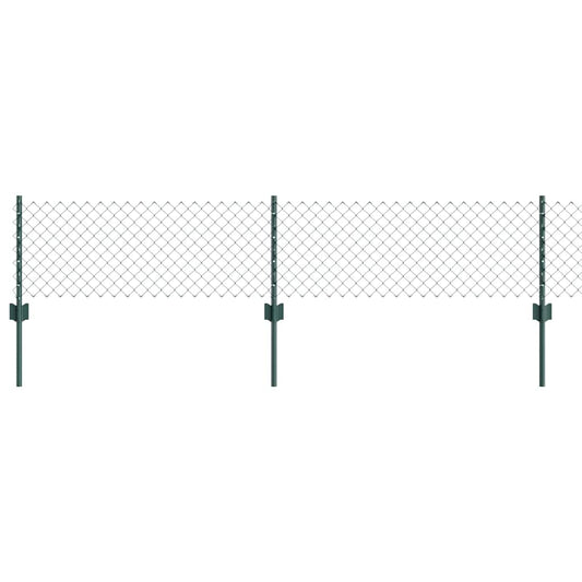 vidaXL Φράκτης αλυσίδας με 10 U Posts Πράσινος 0.4x10 m Χάλυβας