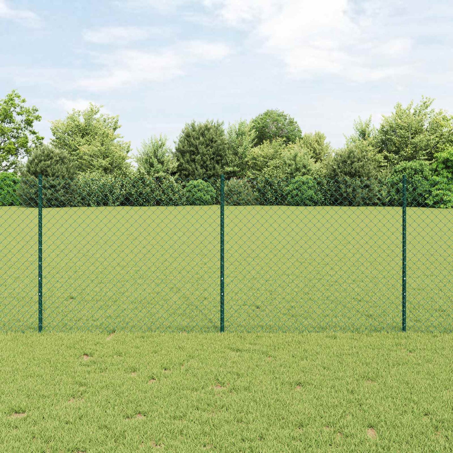 vidaXL Φράχτης αλυσίδας με στήλη 10 x 1 m PVC-Επικαλυμμένο Ατσάλι