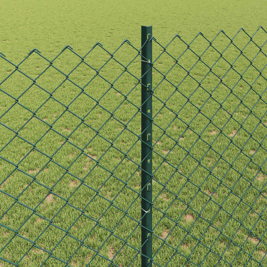 vidaXL Φράκτης Αλυσίδας με 10 πόδια U Πράσινος 1.4x10 μ Ατσάλι