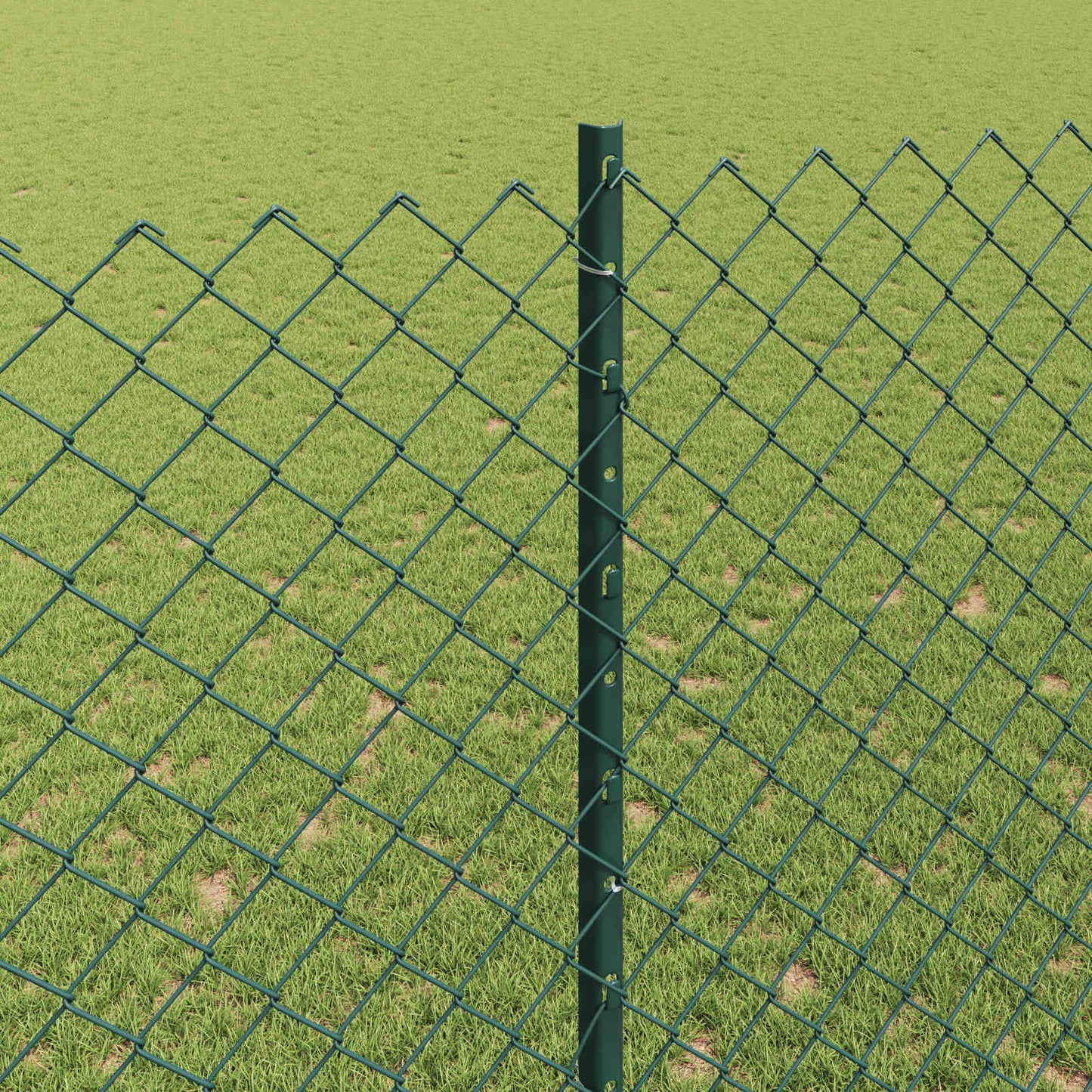 vidaXL Φράχτης αλυσίδας με στήλη 10 x 1,6 m PVC-Επικαλυμμένο Ατσάλι