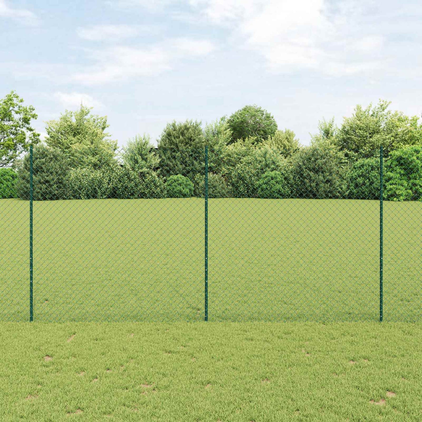 vidaXL Φράχτης αλυσίδας με στήλη 10 x 1,6 m PVC-Επικαλυμμένο Ατσάλι