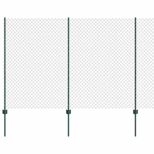 vidaXL Περίφραξη Αλυσίδας με 10 U Πόρους Πράσινη 1.6x10 μ Ατσάλι