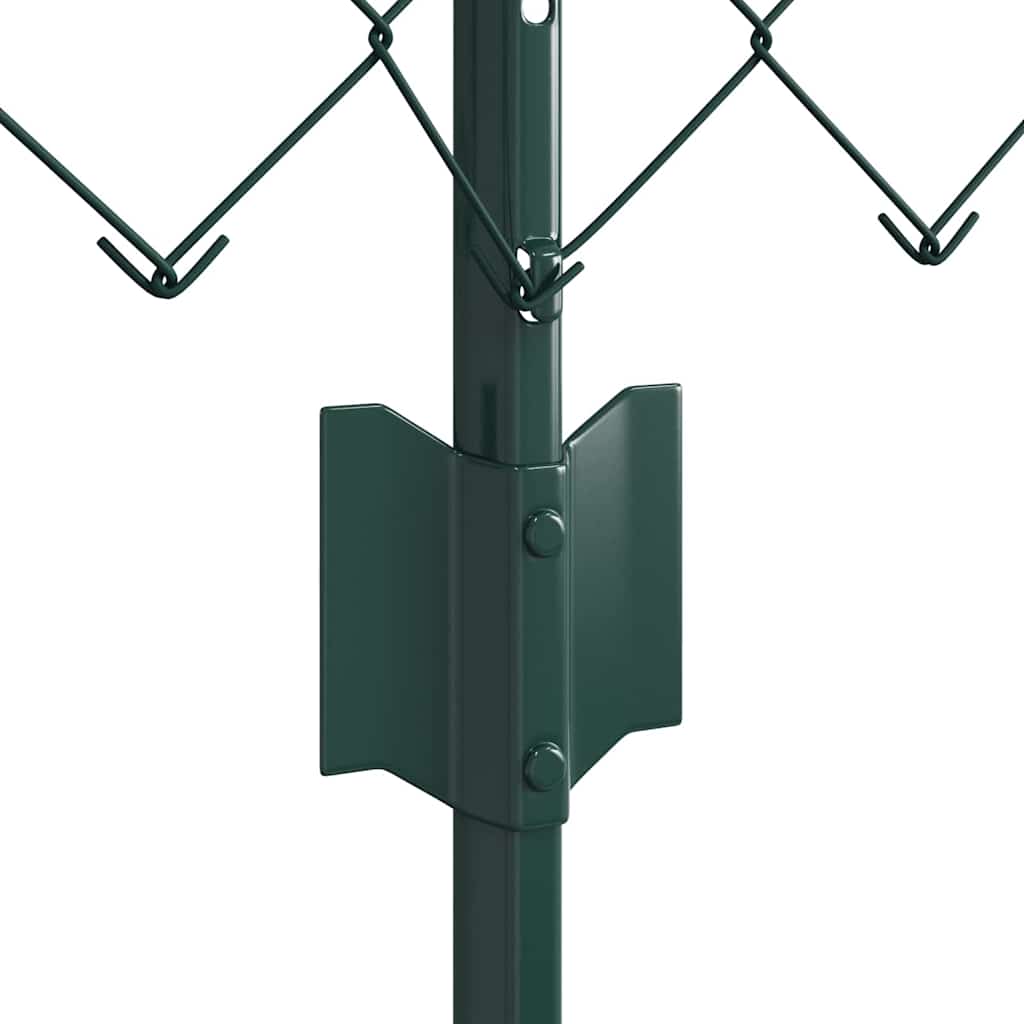 vidaXL Φράχτης αλυσίδας με 10 στύλους U Πράσινος 0.6x10 μ Ατσάλι