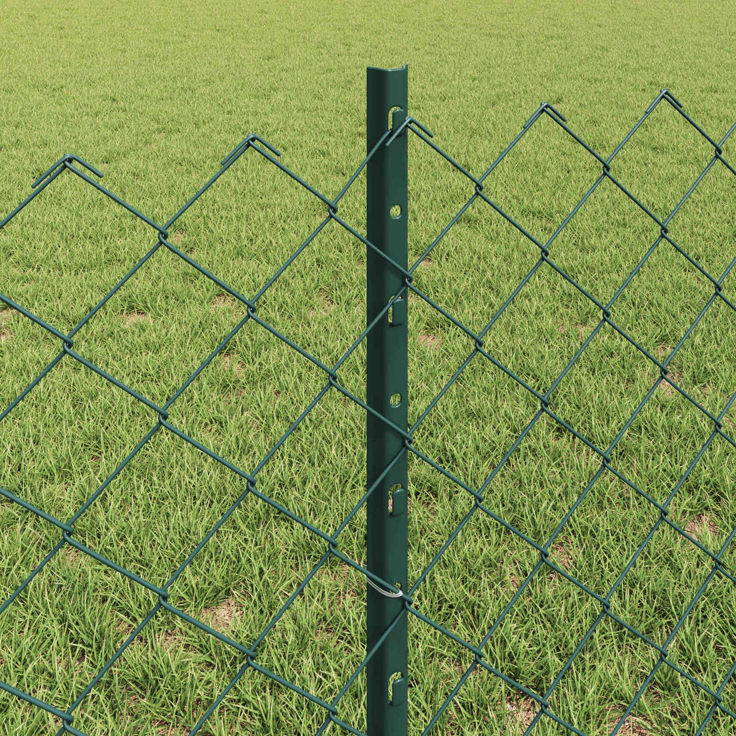 vidaXL Φράχτης αλυσίδας με στήλη 10 x 0,6 μ PVC-Επικαλυμμένο Ατσάλι