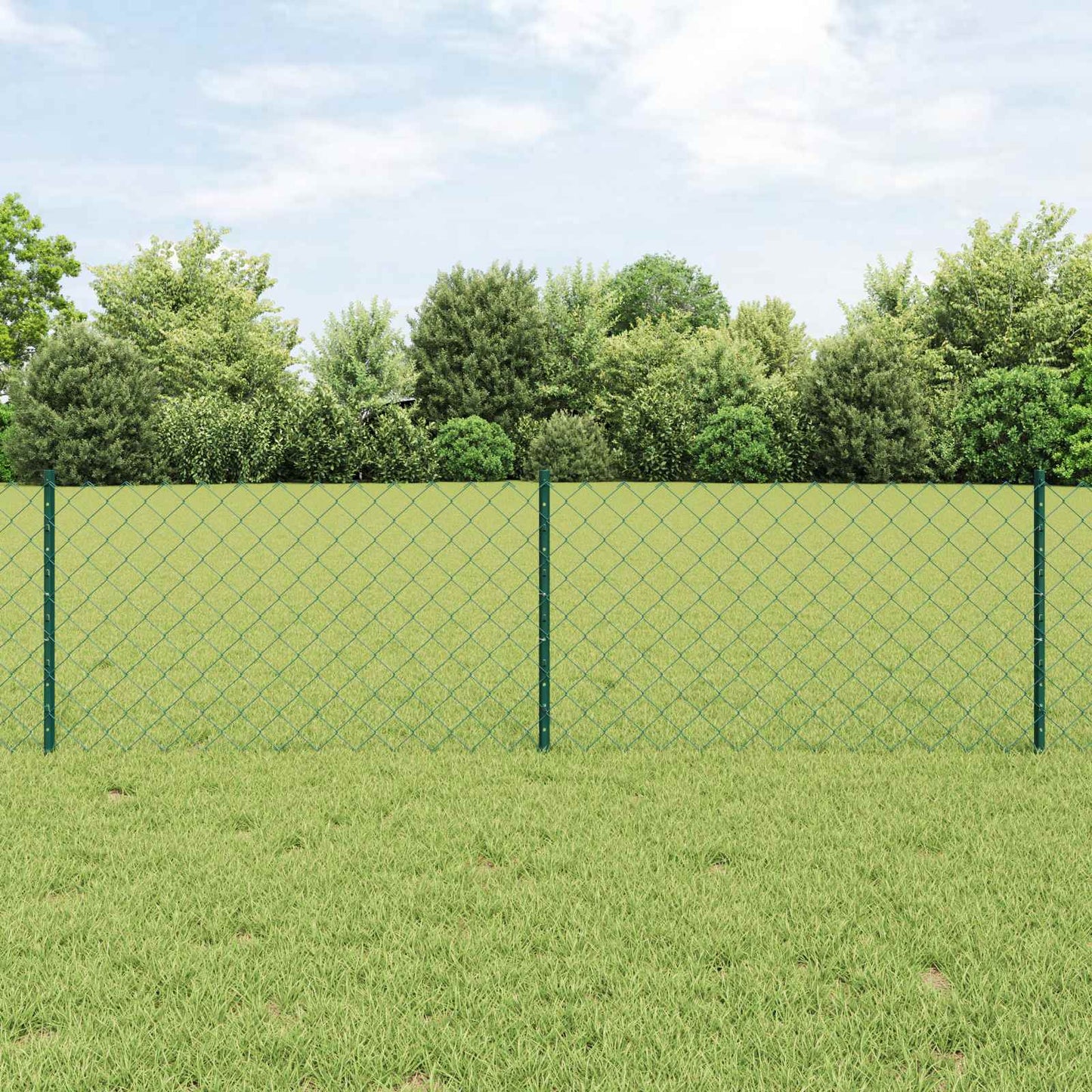 vidaXL Φράχτης αλυσίδας με στήλη 10 x 0,6 μ PVC-Επικαλυμμένο Ατσάλι