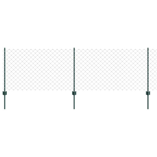 vidaXL Φράχτης από αλυσίδα με 10 U Posts Πράσινος 0.8x10 μ Χάλυβας