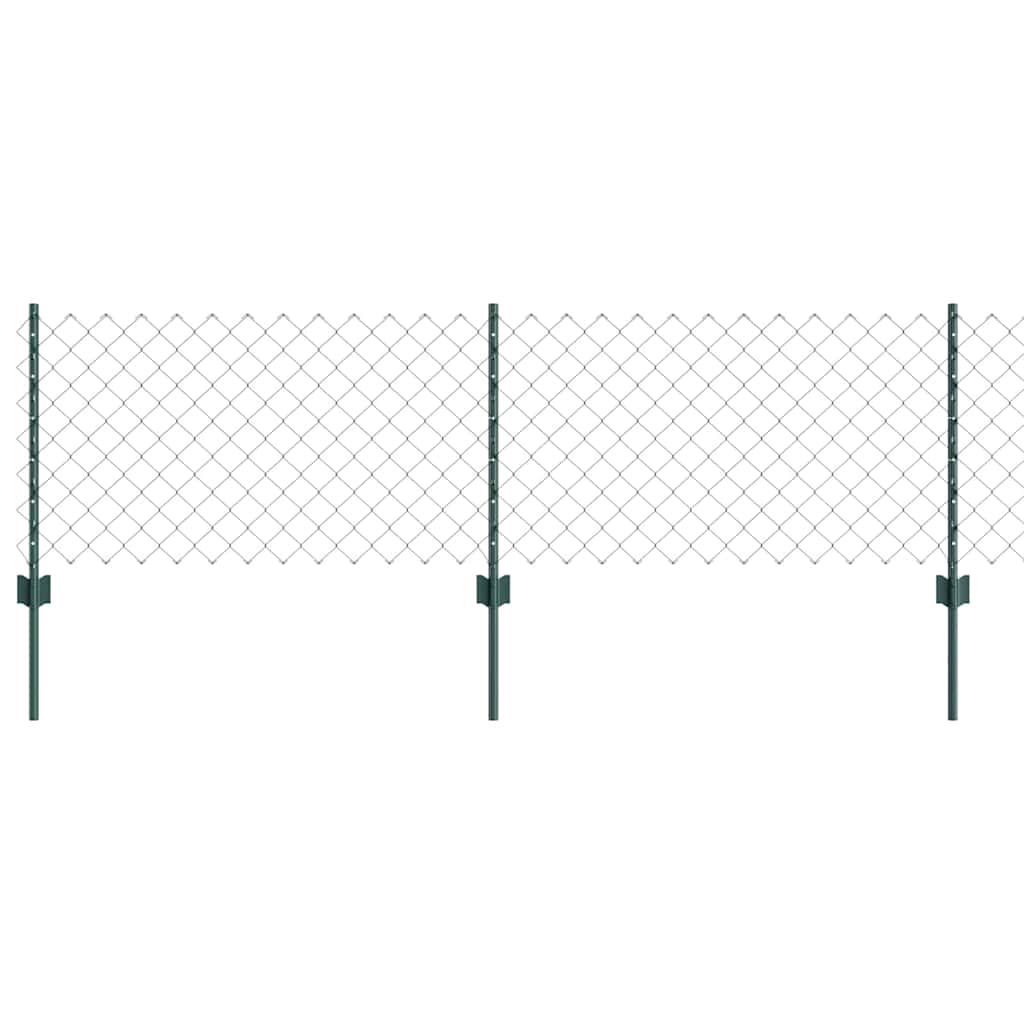 vidaXL Φράχτης από αλυσίδα με 22 U Πόρους Πράσινος 0.6x25 μ Σ鋼