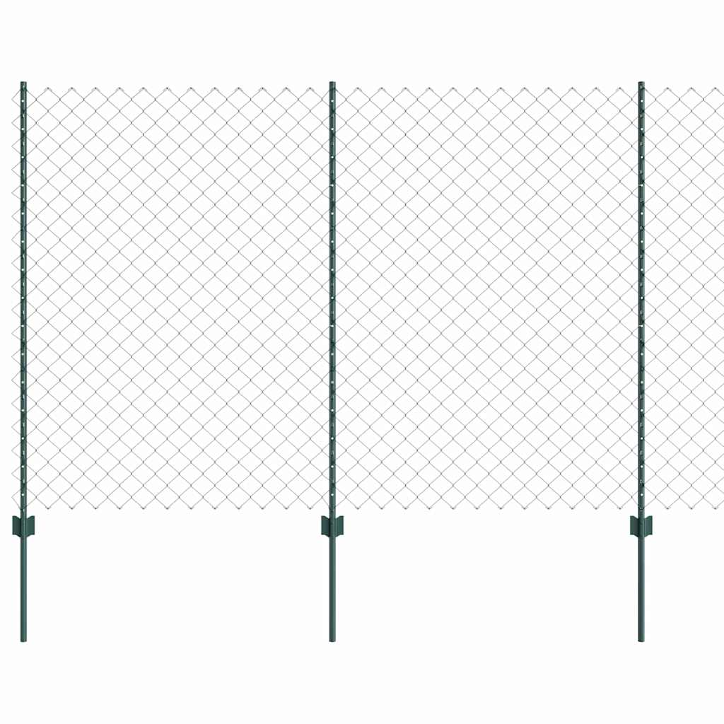 vidaXL Φράκτης Αλύσου με 22 U Posts Πράσινο 1.6x25 m Ατσάλι