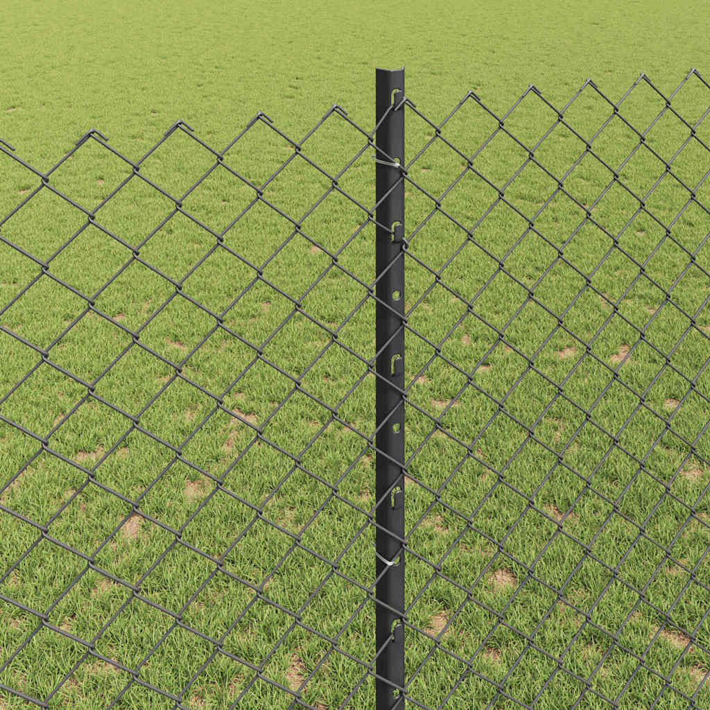 vidaXL Φράκτης Chain Link με 20 U Posts Γκρι 1.4x10 μ Ατσάλι
