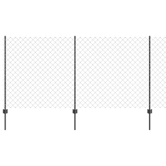 vidaXL Φράχτης από Αλυσίδα με 20 πόλους U Γκρι 1.2x10 μ Ατσάλι