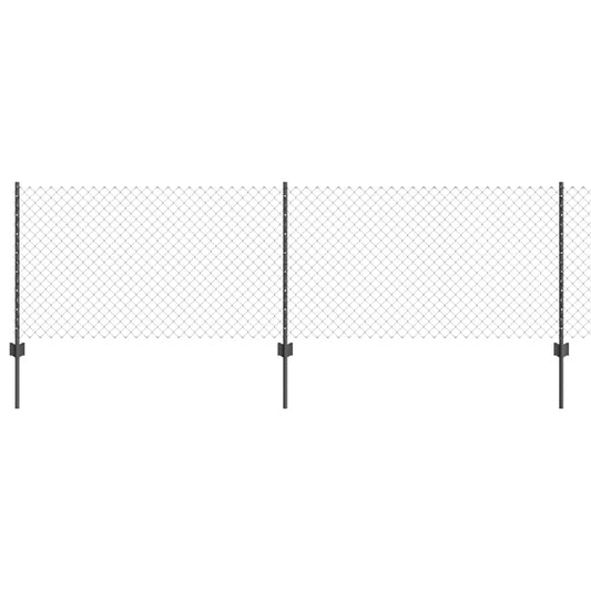 vidaXL Φράχτης αλυσίδας με 22 U Posts Γκρι 0.8x25 μ Ατσάλι