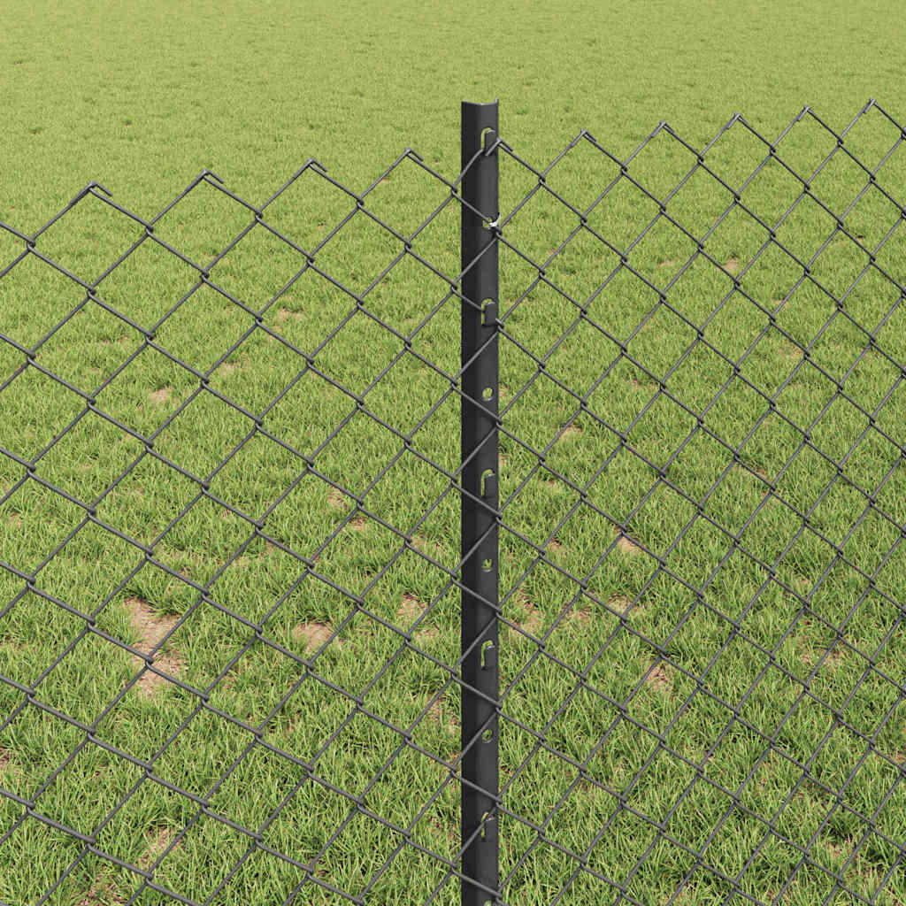 vidaXL Φράχτης Αλυσίδας με 44 U Posts Γκρι 1x25 μ Ατσάλι