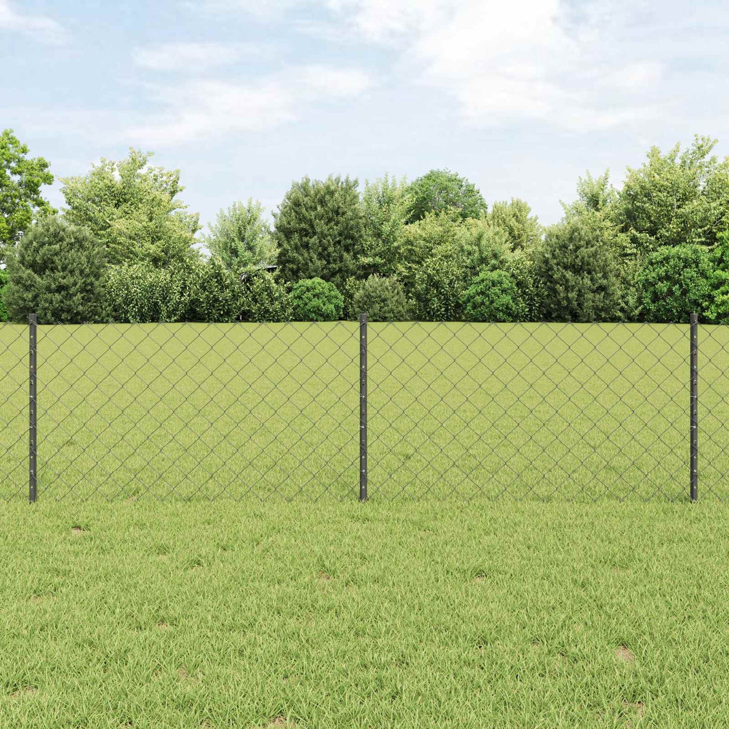 vidaXL Φράχτης αλυσίδας με στήλη 25 x 0,6 μ PVC-Επικαλυμμένο Ατσάλι