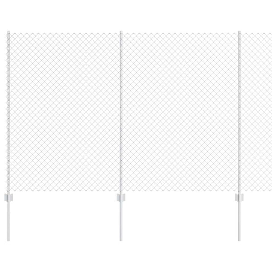 vidaXL Φράχτης αλυσίδας με 20 στήλες U ασημί 1.5x10 μ ατσάλι