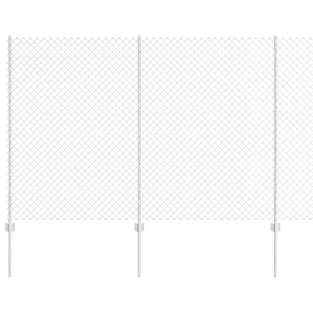 vidaXL Φράχτης από αλυσίδα με 20 U Posts Ασημί 1.6x10 μ Χάλυβας