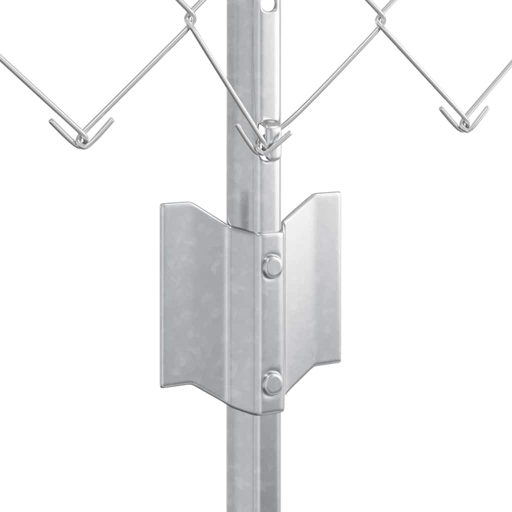 vidaXL Φράχτης αλυσίδας με 10 U Posts Ασημί 0.4x10 m Χάλυβας